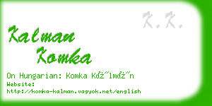 kalman komka business card